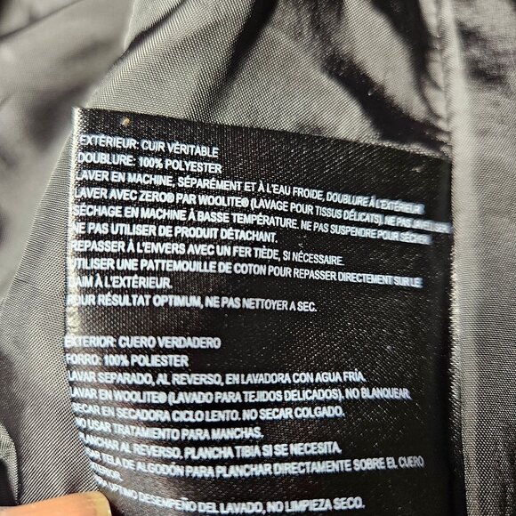 Bernardo Womens Black Genuine Leather Jacket Zip Closure Medium Fit Polyester Li - Picture 6 of 9